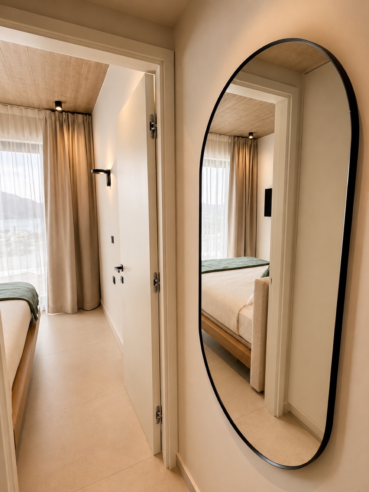 Light corridor to the suite