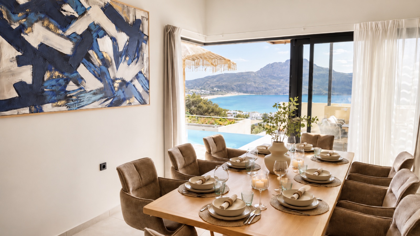 Dining area opening to the terrace