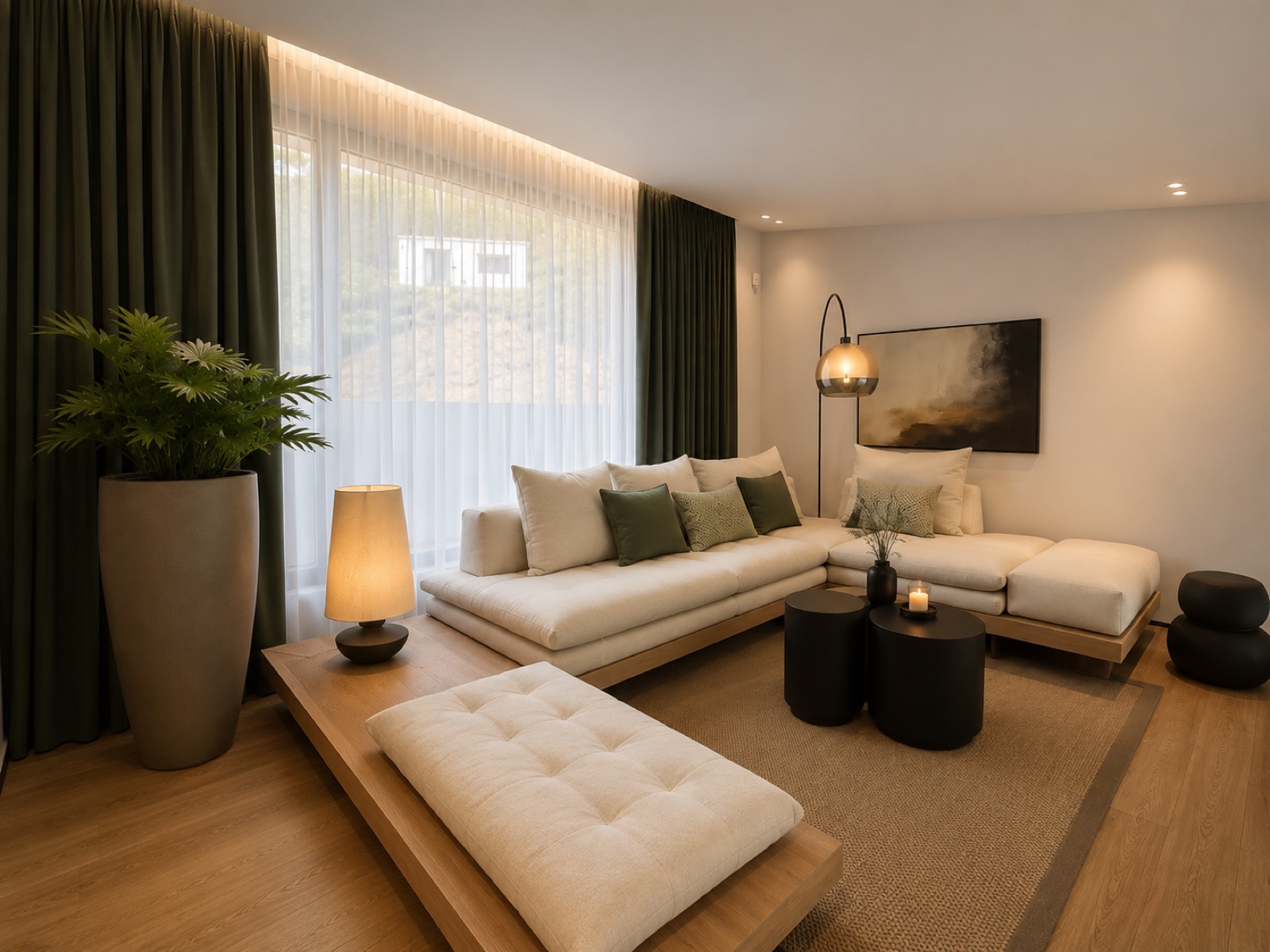 Living lounge with garden view