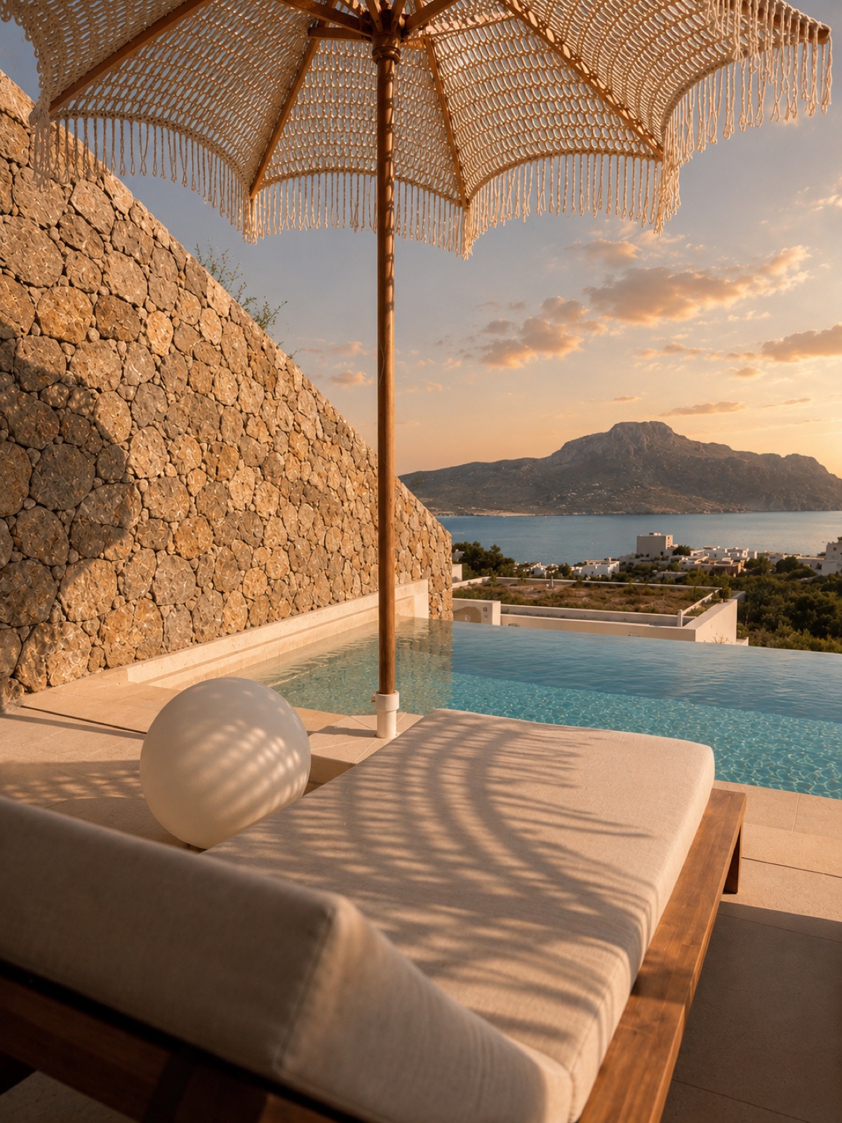 Sunset over the infinity pool